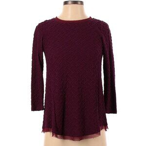 Anthropologie XS Maroon Long Sleeve Top